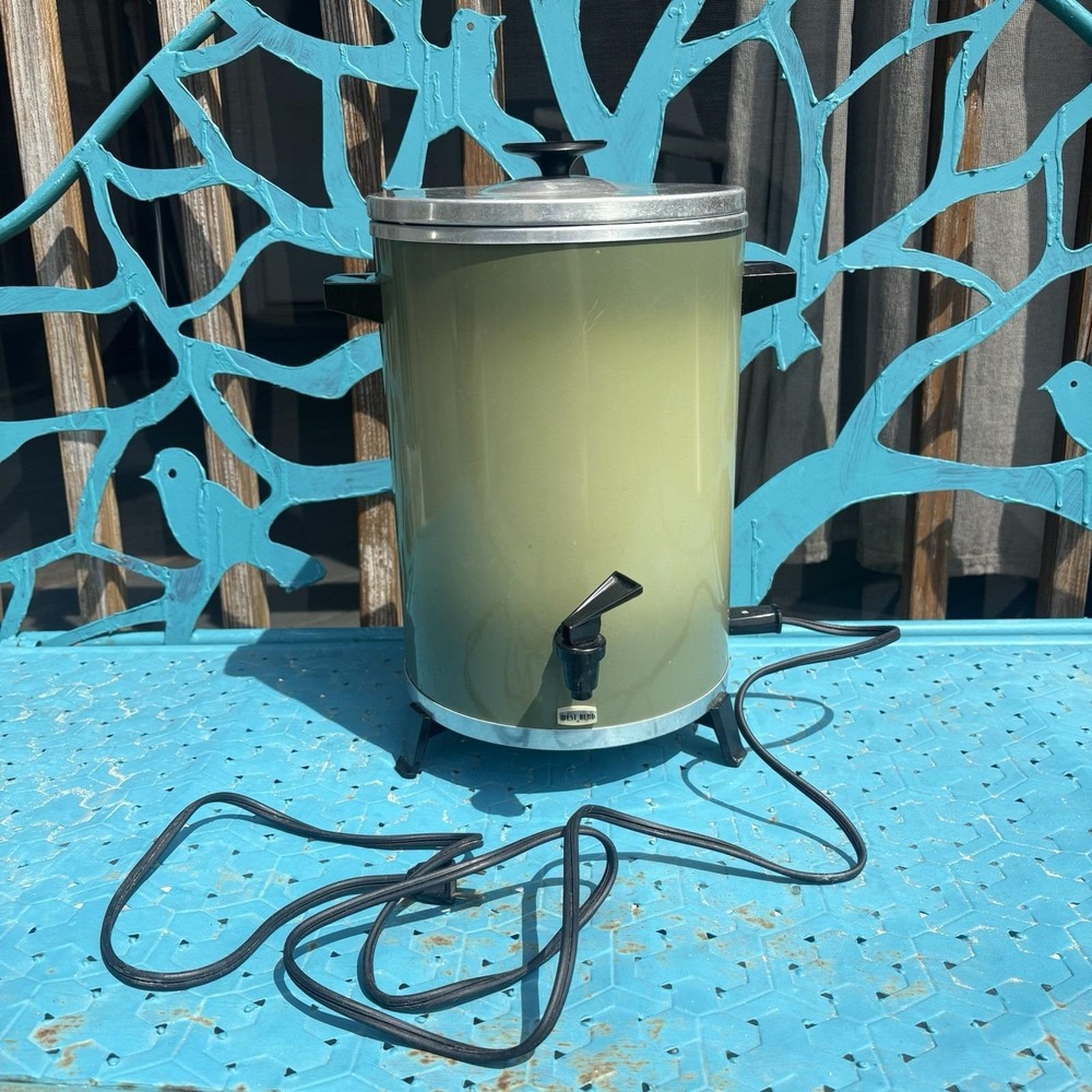 Vtg West Bend Coffee Maker 30 Cup Urn Avocado Green 1971 Electric Percolator